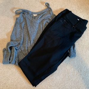 gray cold shoulder sweater